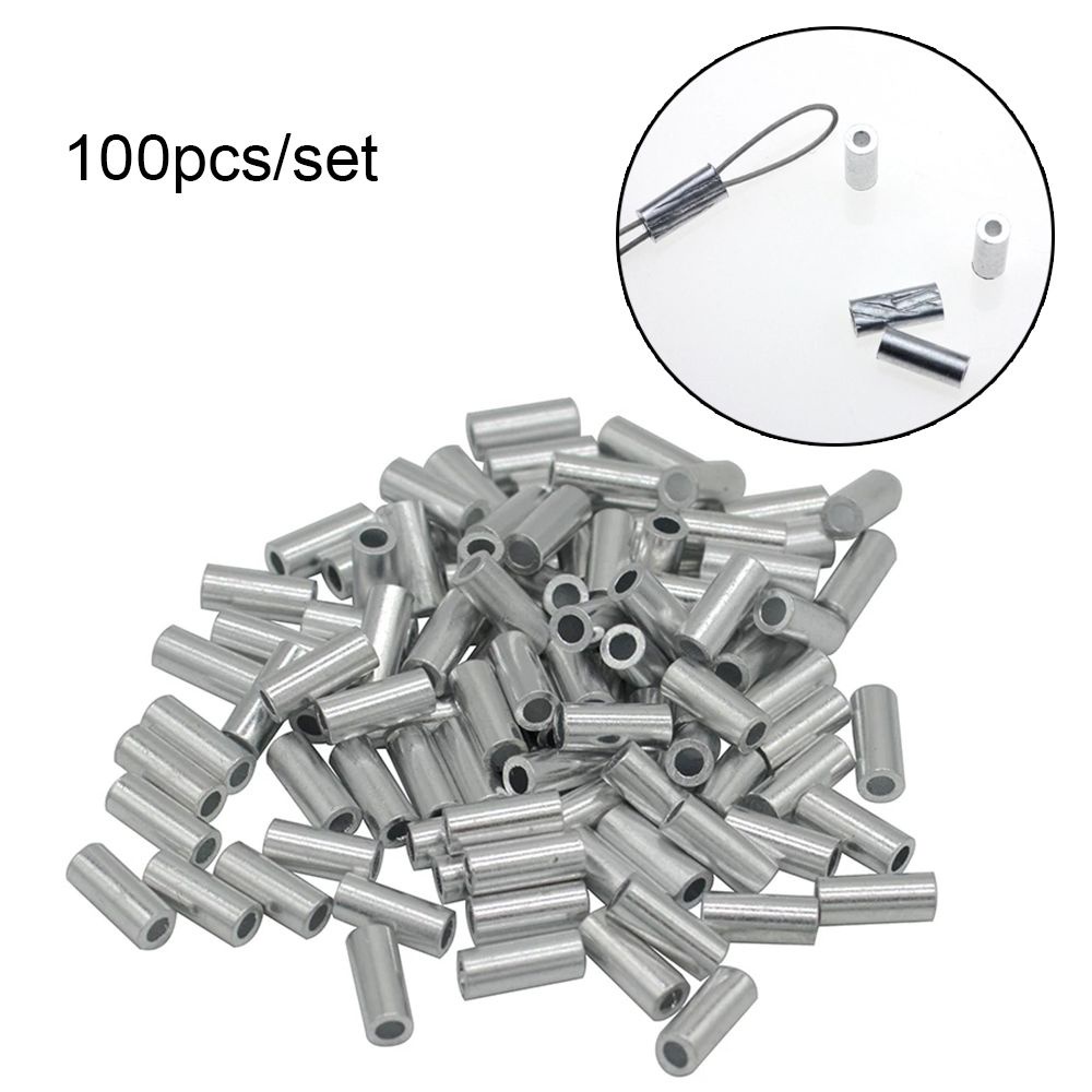 Set 100 ống bọc dây câu cá bằng nhôm chất lượng cao