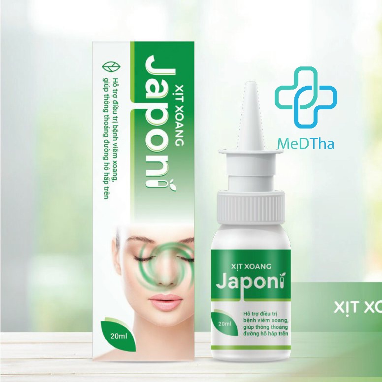 Xịt Xoang Japoni - Xịt Rửa Mũi, Vệ Sinh Mũi, Nghẹt Mũi, Cảm Lạnh, Kim Ngân Hoa, Keo Ong (Lọ 20ml)