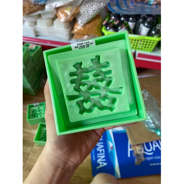 Khuôn Ấn Xôi Vuông 8*5 Cm Màu Xanh