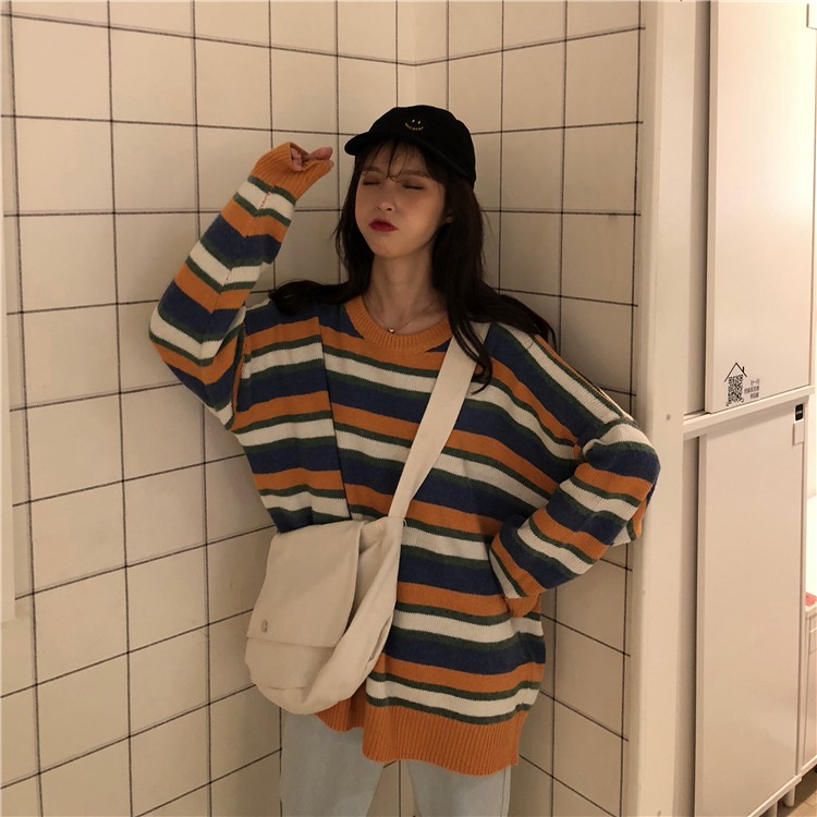 Áo len kẻ ngang màu sắc - MS72