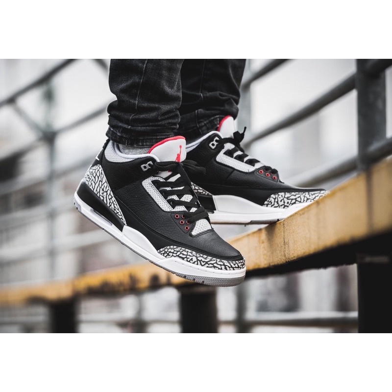 'Giày Cổ Thấp' Nike Air Jordan 3 Retro Black Cement