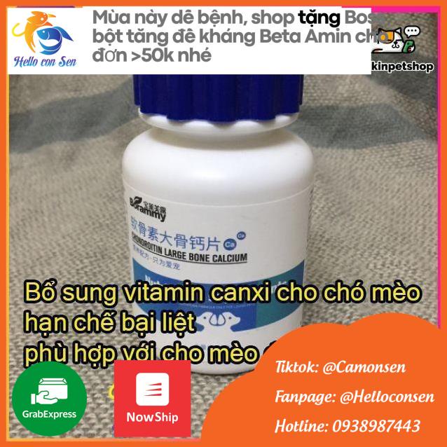 Canxi cho chó mèo Borammy, viên canxi cho mèo thuốc hỗ trợ chắc xương, canxi nano, calcium phosphorus cho chó mèo