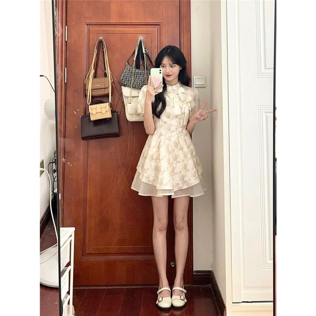 Đầm Hoa Tay Phồng Phong Cách Trung Hoa Thời Trang Mùa Hè Kiểu Mới 63855