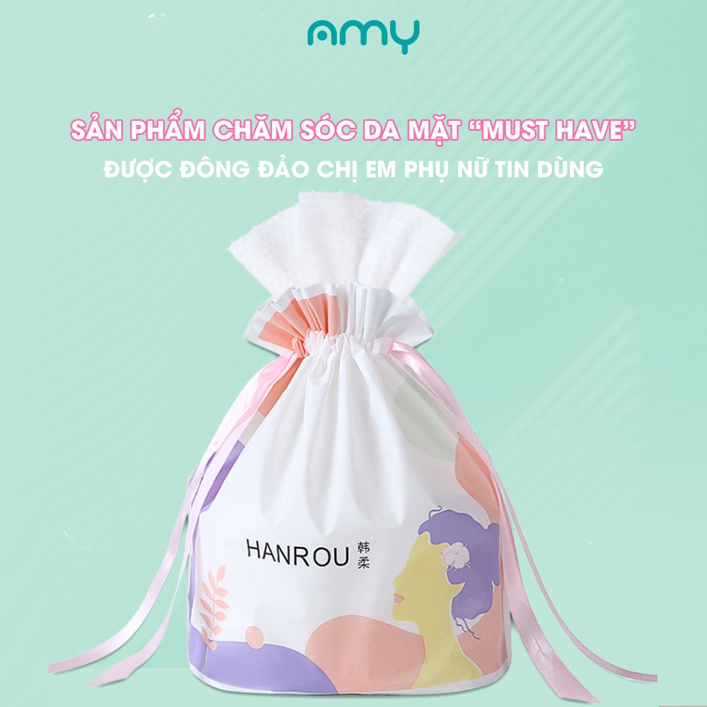 Cuộn Khăn Lau Mặt Dùng Một Lần AMY FLOWERS 20x20cm 100% Sợi Thực Vật Dùng Được Khi Ướt Và Khô