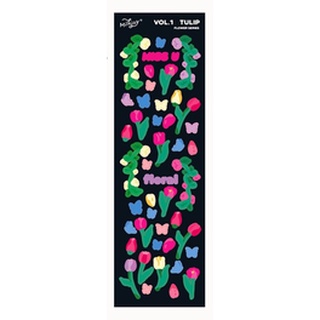Tấm sticker hoa tulips decor toploader, trang trí