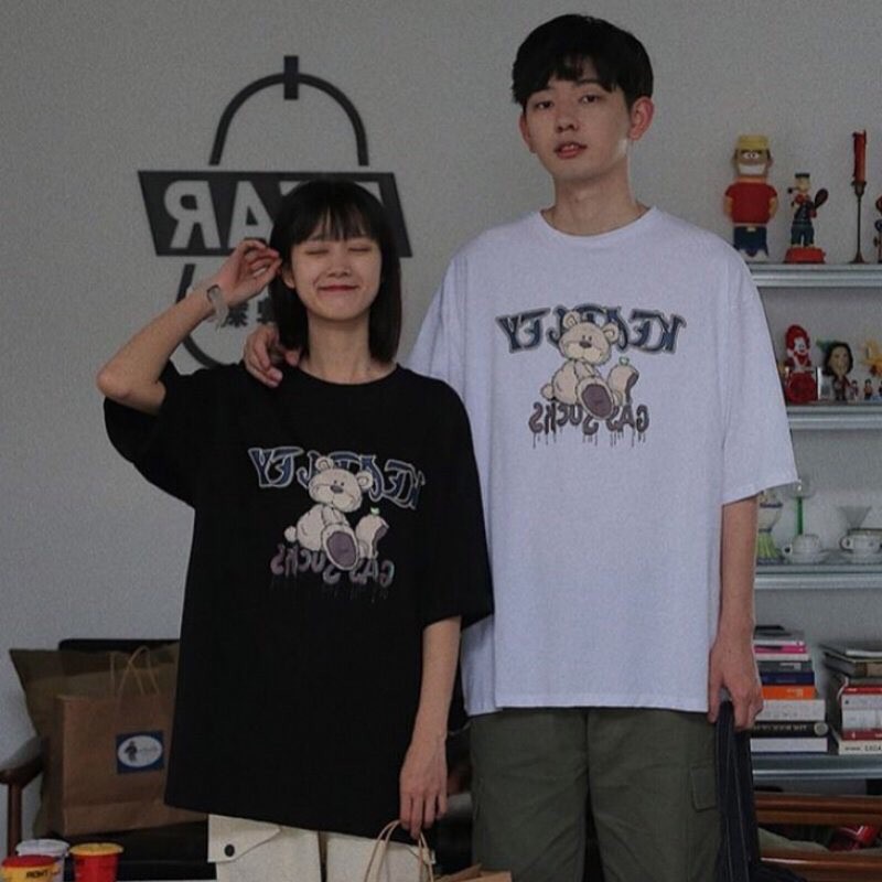 Áo thun tay lỡ form rộng - phông nam nữ cotton oversize - T shirt gấu Teddy a - 2N Unisex