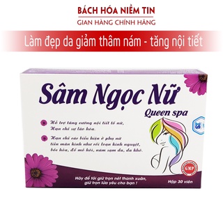 Viên uống tăng nội tiết tố nữ SÂM NGỌC NỮ Queen Spa, giảm nám sạm da, ổn định vòng kinh, tăng sinh lý nữ - Vỉ 30 viên