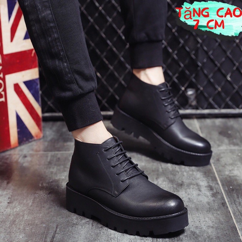 Boot cổ lửng nam tăng cao 7CM - Giày cao cổ nam tăng cao | BigBuy360 - bigbuy360.vn