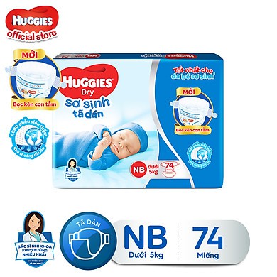 TÃ DÁN SƠ SINH Huggies Newborn (NB 40 miếng , NB 74 miếng)