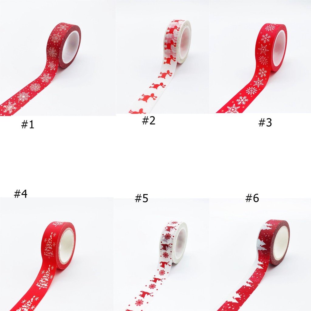Cuộn Băng Dính 6 Kiểu Trang Trí Cây Thông Noel 15mmX10M
