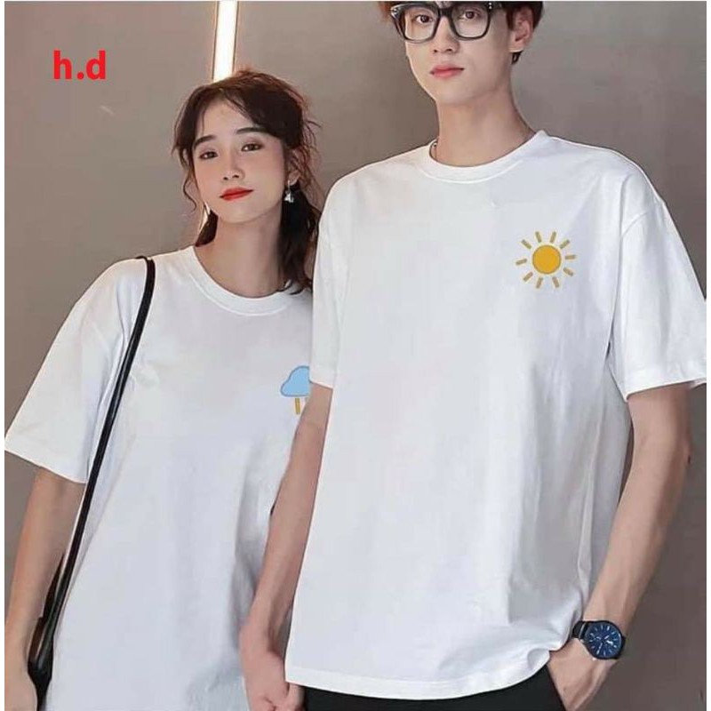 ÁO ĐÔI CẶP nam nữ form rộng Unisex, mặc lớp, nhóm Mặ Trời Thời Tiết❤Tự Thiết kế