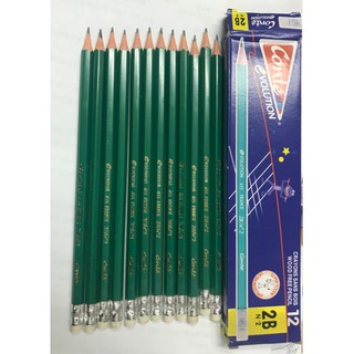 12 cái bút chì thân dẻo có tẩy hb,2b