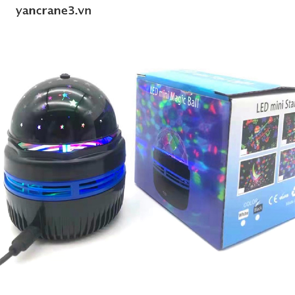 Đèn Led Usb RGB Xoay Tròn Tạo Hiệu Ứng Biểu Tượng DJ Disco Cho Xe Hơi