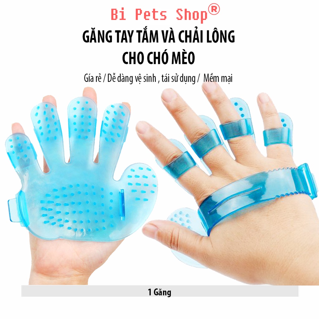 Găng Tay Tắm Và Chải Lông Rụng Cho Chó Mèo - Bi Pets