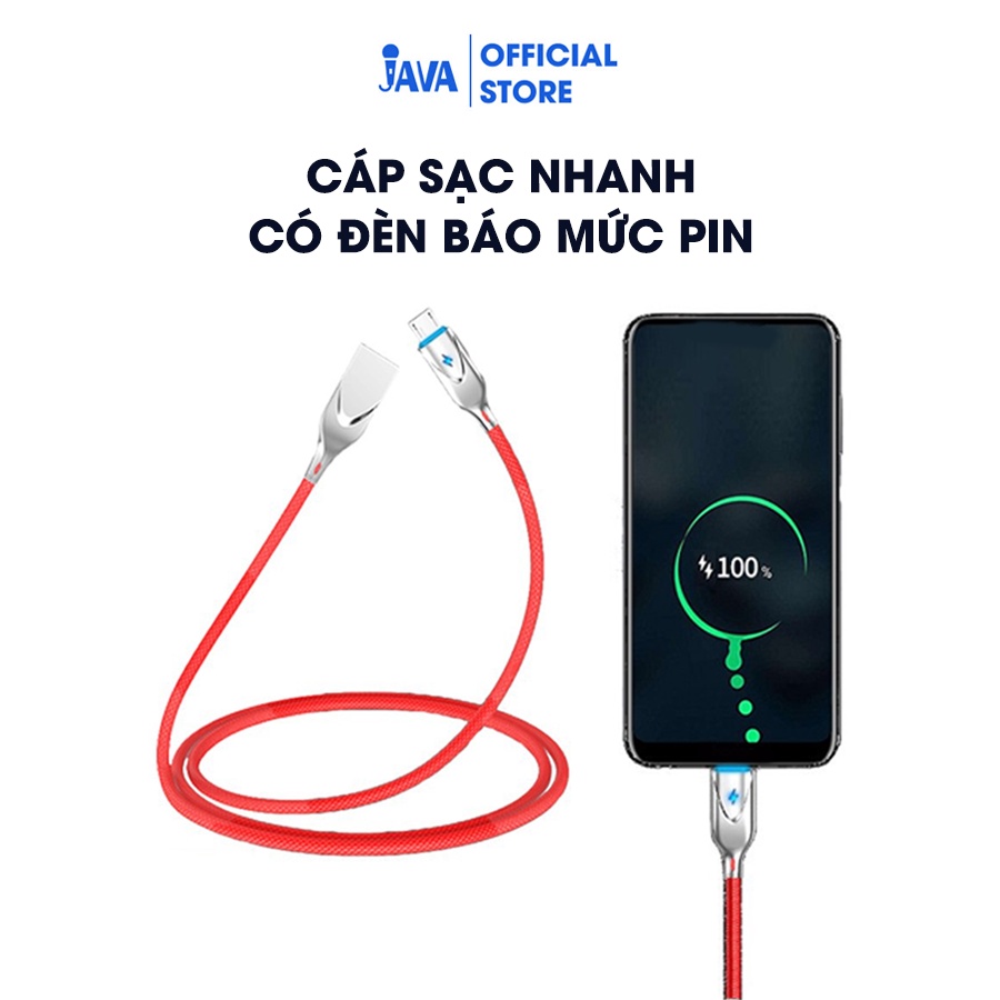 Dây cáp sạc nhanh IPcó đèn báo mức pin siêu bền-IP- Micro USB-Type C