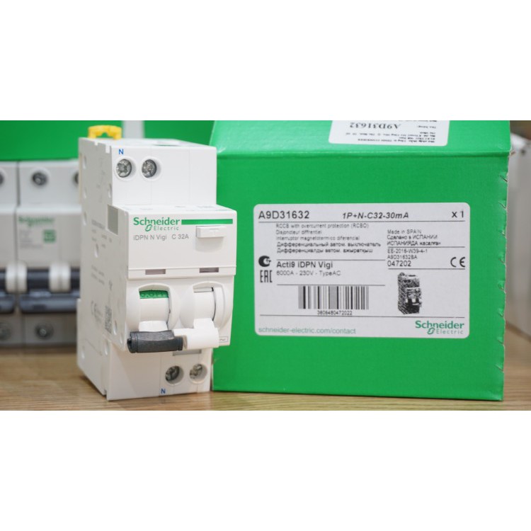Aptomat chống giật  RCBO 1P+N 6kA 30mA Schneider