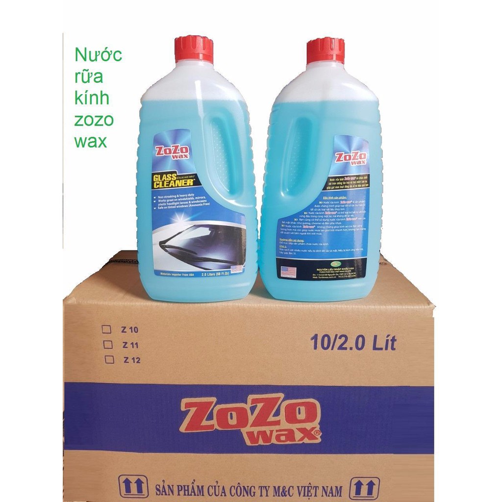 Nước châm kính xe hơi, xe ô tô, xe tải Zozo Wax 2L, nước lau kính ô tô, nước lau kính chiếu hậu cao cấp