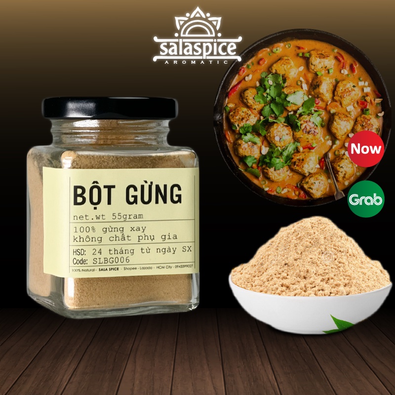 Bột Gừng SALA SPICE Ginger Powder 100% gừng xay siêu thơm , dùng chế biến thức ăn tiện lợi dễ dàng,hương vị thơm ngon