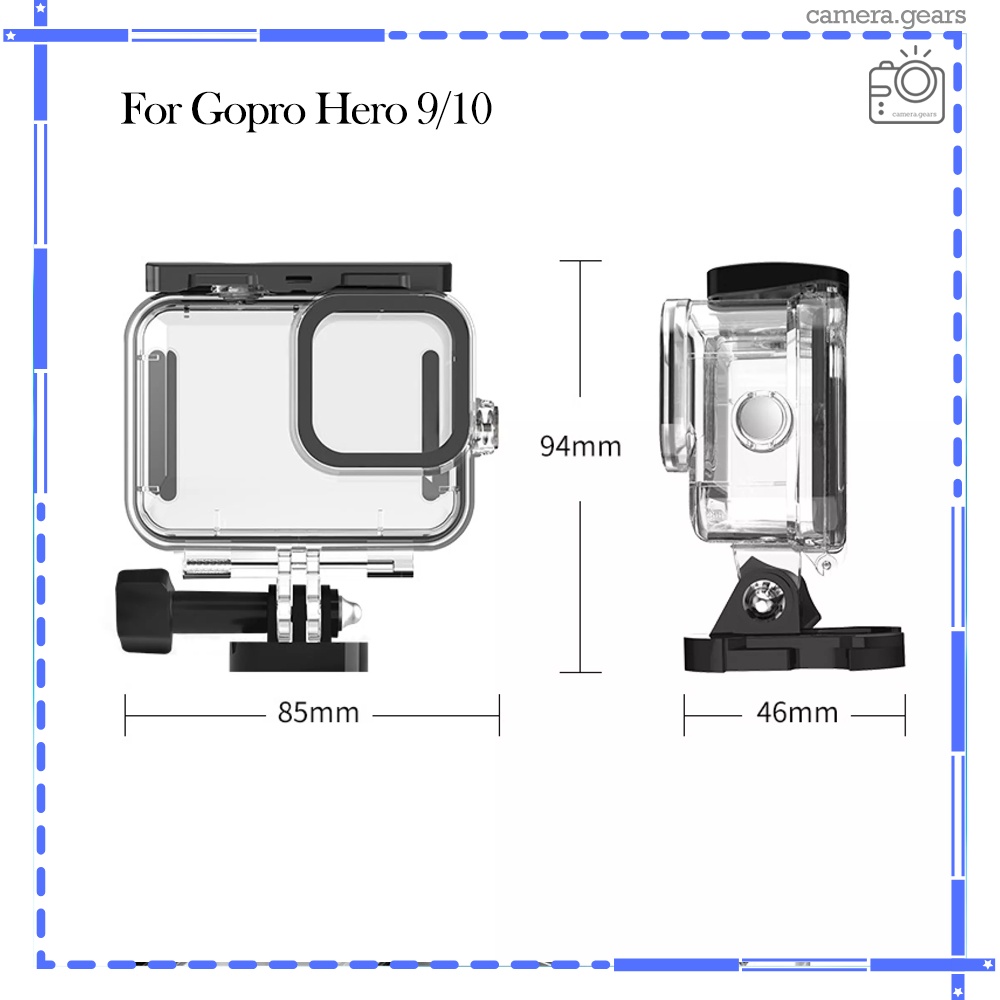 Case chống nước gopro 9, 10 | Có phân loại màn hình cảm ứng
