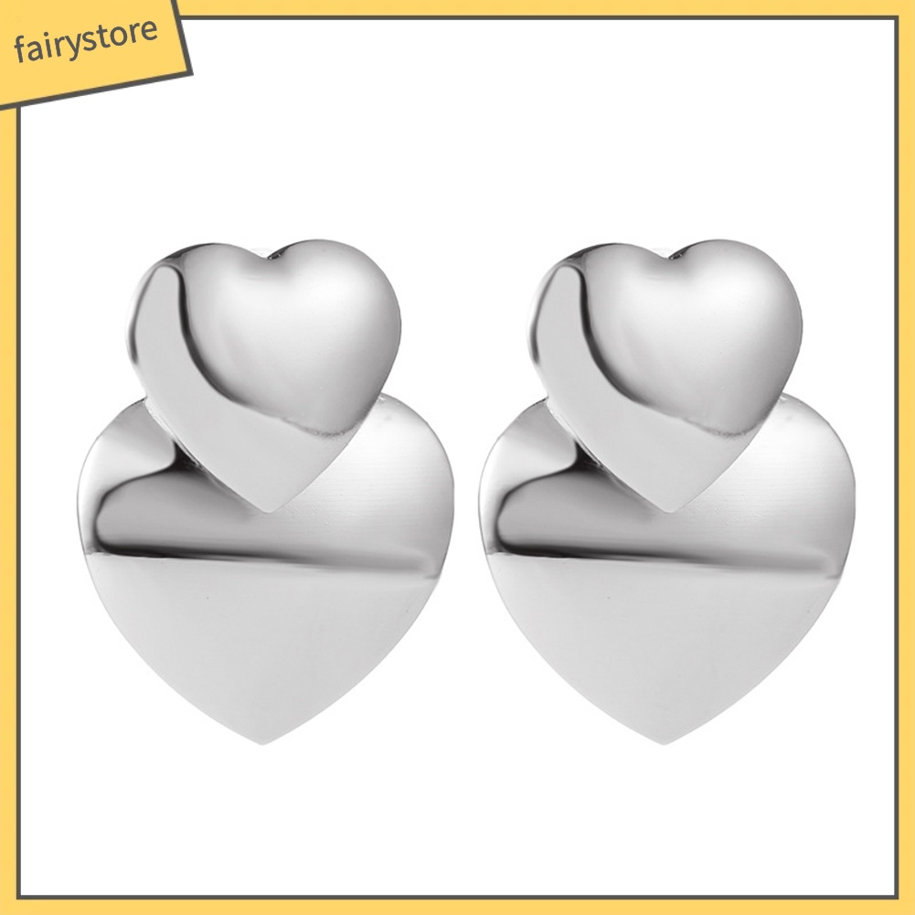 Hoa Tai Dáng Dài Mặt Hình Trái Tim Cho Nữ