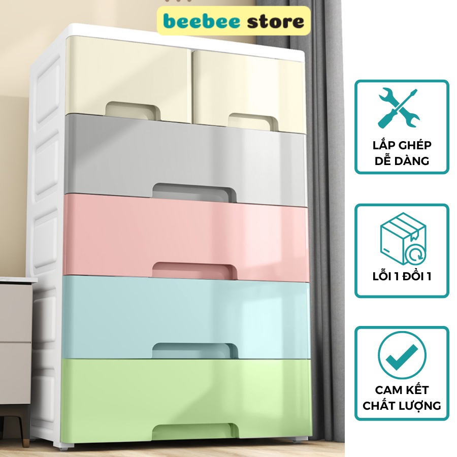 Tủ Nhựa Đựng Đồ Tiện Lợi, Tủ Đựng Quần Áo Cho Bé Màu Sắc Tươi Tắn, Tiện Lợi TUN-010