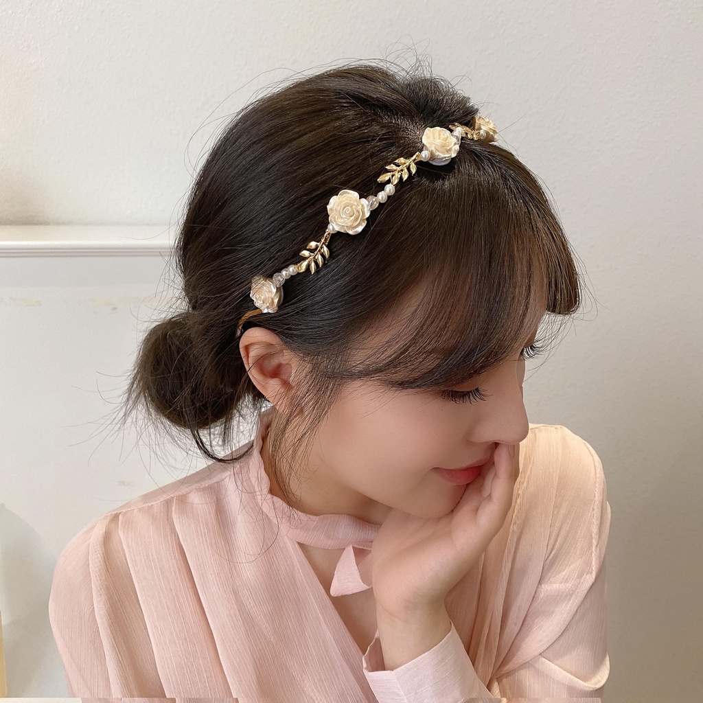 Cài tóc HAIMEIKANG đính đá và ngọc trai giả thời trang phong cách hàn quốc cho nữ