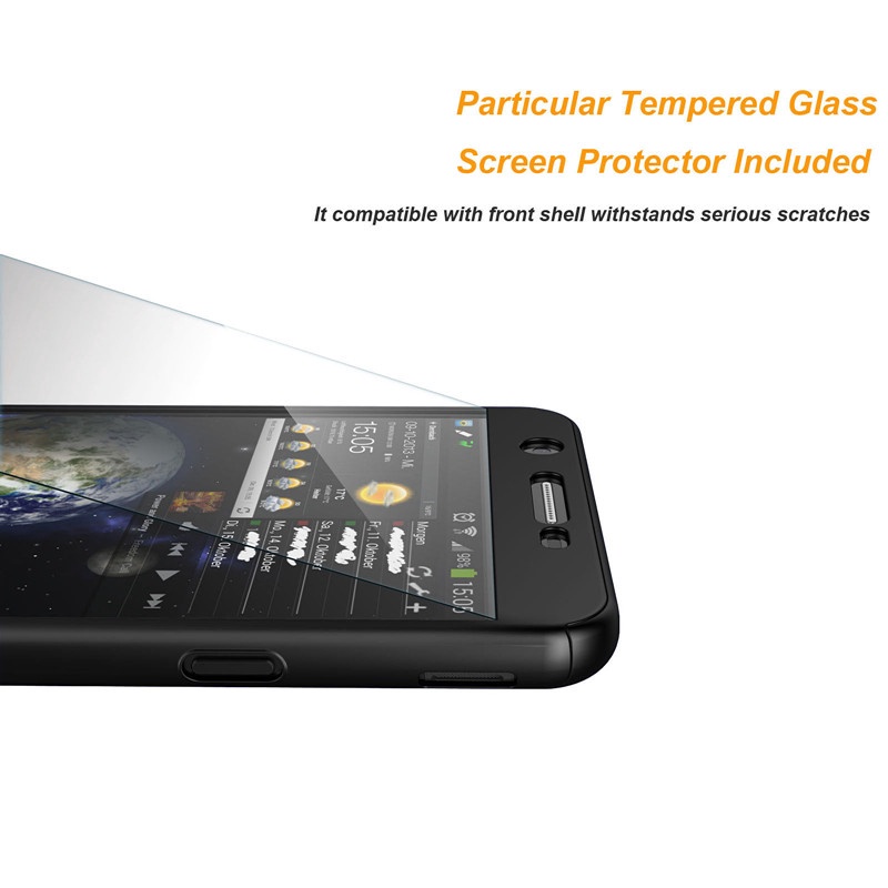 Ốp điện thoại cứng chống sốc + kính cường lực bảo vệ 360 độ cho Samsung Galaxy J6+ J6 J5 J4+ J4 J8 2018 J7 J5 Pro