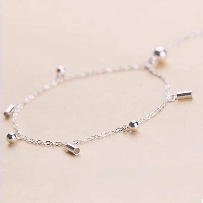 LẮC CHÂN NỮ BẠC TA DẠNG MẮT XÍCH HÌNH QUÀ TRÒN