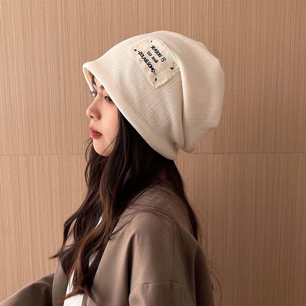 Mũ Beanie Dệt Kim Mềm Mại Màu Trơn Phong Cách Hip hop Thời Trang Xuân Hè Cho Nữ
