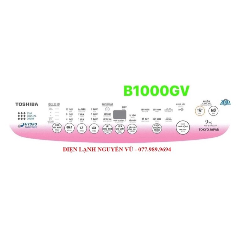 Tem bàn phím máy giặt Toshiba các loại