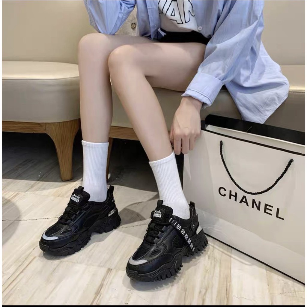 Giày thể thao nữ Fashin Đế Độn Gót Bạc 2 màu cực xinh