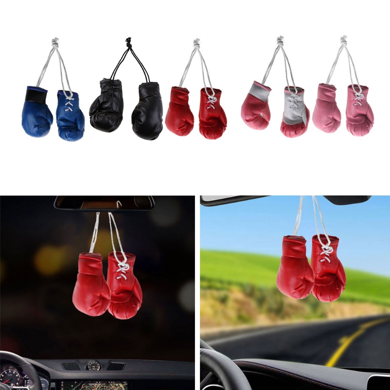 2 Phụ Kiện Trang Trí Hình Găng Tay Boxing Màu Đen / Xanh Dương / Hồng Cho Nhà Ở / Xe Hơi