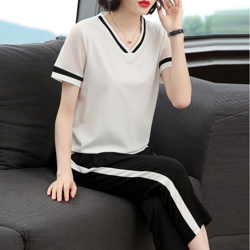 ( HÀNG SẴN) Bộ Đồ Thun Cotton Trung Niên Mềm Mát AB23 - Hàng Quảng Châu Cao Cấp