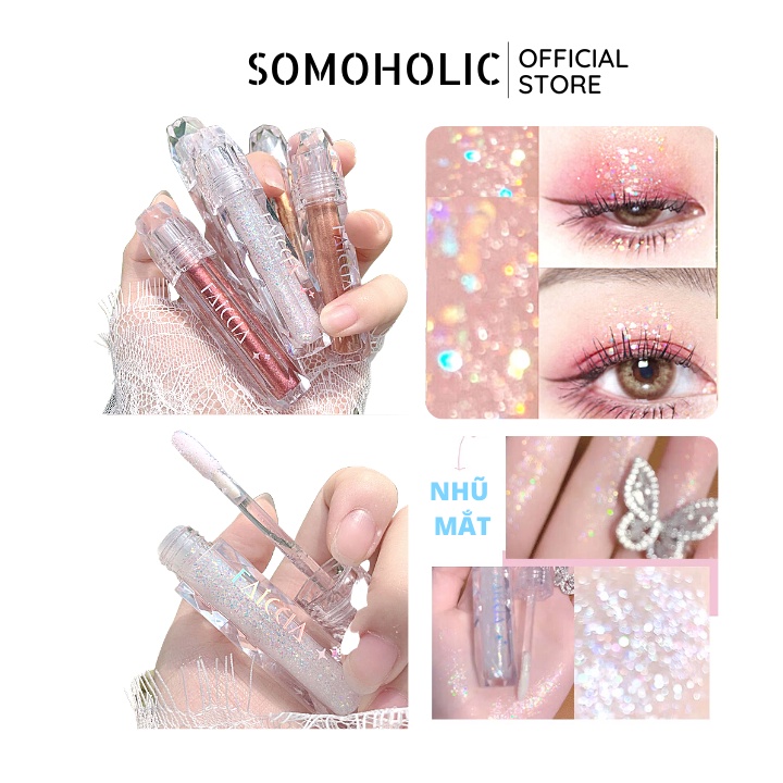 Thanh nhũ mắt lấp lánh kim tuyến ánh kim FAICCIA TWINKLE giúp đôi mắt sáng bling bling Somoholic NM1