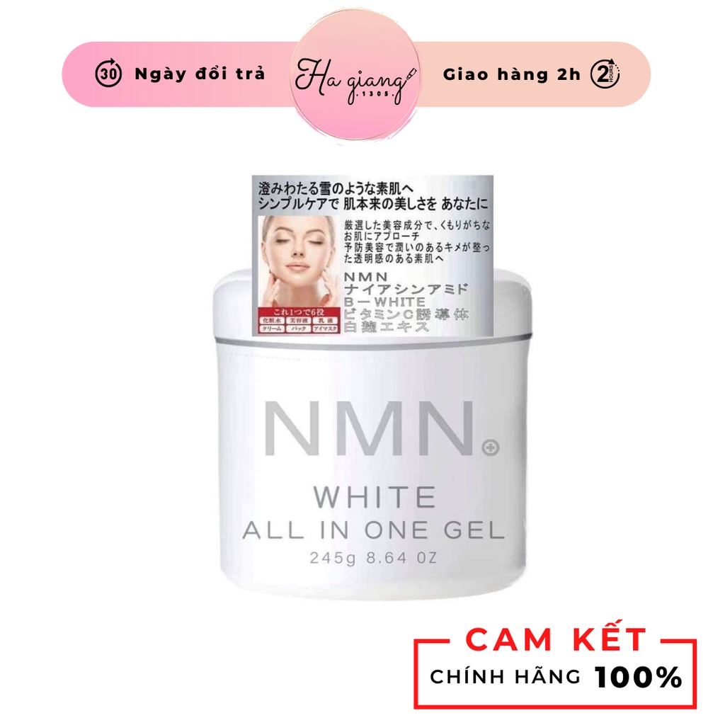 Gel dưỡng trắng da NMN White All In One Gel 245g Nhật Bản giúp trẻ hóa, giảm sự hình thành nếp nhăn, phục hồi da