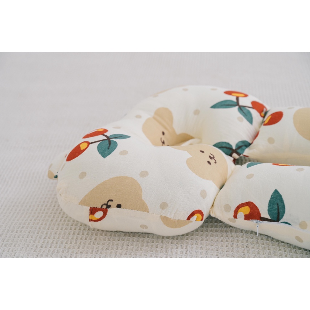 HÀNG CAO CẤP - Gối Ôm Chữ U BABYBEE - Chống Méo Đầu, Giật Mình Chất vải sợi tre Muslin Tree Siêu Mềm Mát Cho Bé