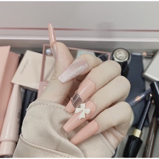 Nail Box - Móng thiết kế hồng baby đính nơ siêu cute (chính thợ làm tỉ mỉ)