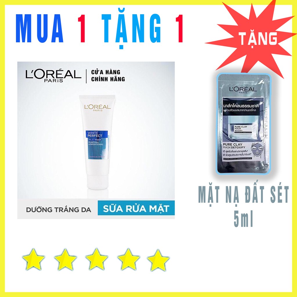 sữa rửa mặt làm sạch và trắng mịn da L'Oreal Paris White Perfect 50ml -100ml