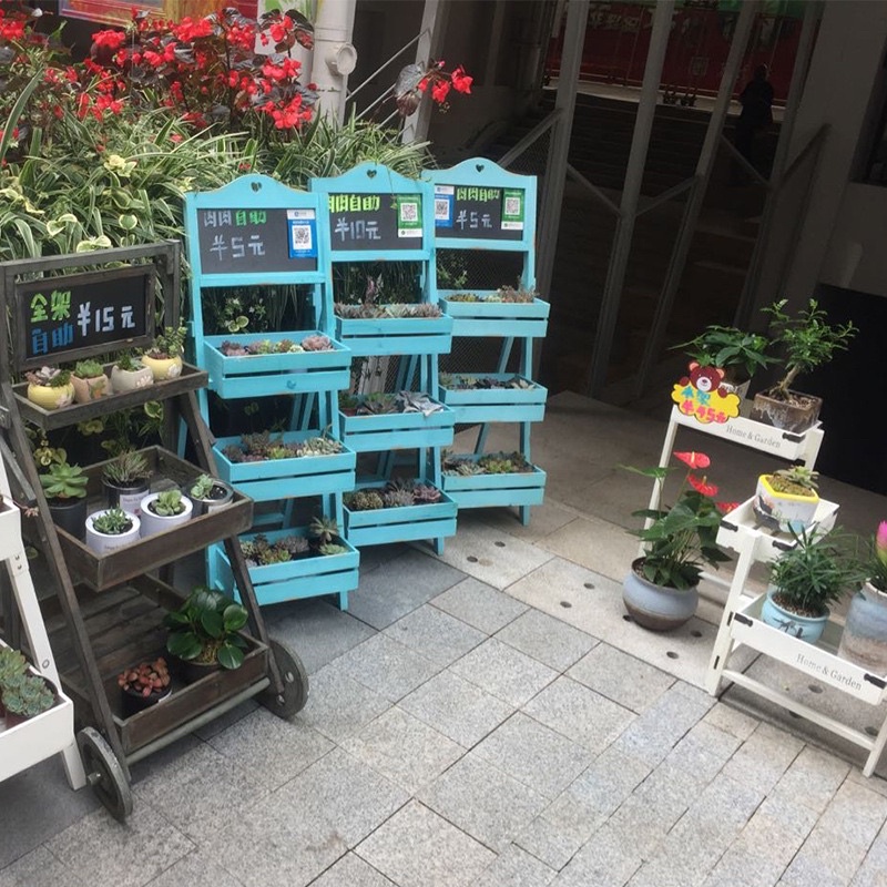 (CÓ SẴN) Kệ Gỗ 2 tầng FLOWER GARDEN trang trí cây cảnh siêu đẹp