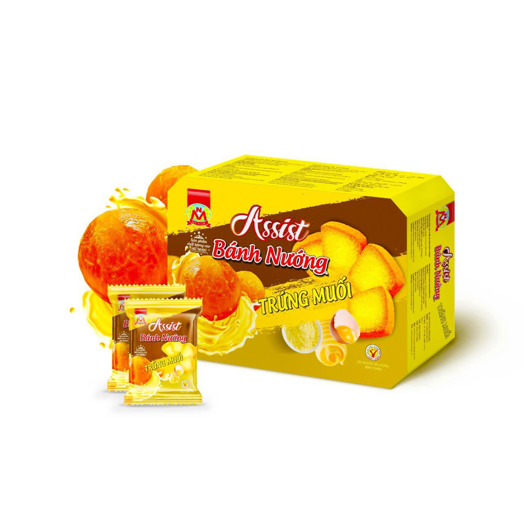 Assist 240g Bánh nướng TRỨNG MUỐI phô mai - Assist Baked Caked with Salted Egg Yolk 240g