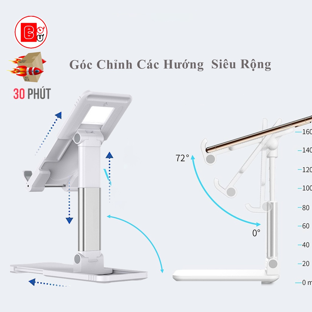 Giá đỡ điện thoại máy tính bảng có thể xếp gọn chống trượt, Kệ điện thoại phù hợp tất cả thiết bị - Bơ Bư