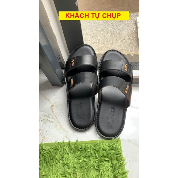 Dép nam 2 quai ngang DA BÒ THẬT