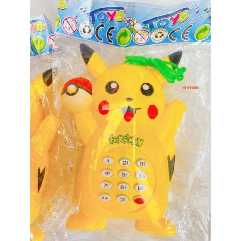 《 HCM 》Đồ chơi điện thoại Pikachu , Heo có đèn , có nhạc dùng pin A -A