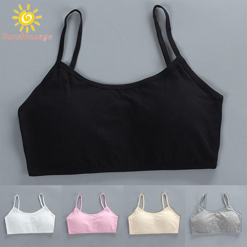 Áo Lót Crop Top Màu Trắng/Đen/Xám Thời Trang Mùa Hè Cho Bé Gái Từ 9-12 Tuổi
