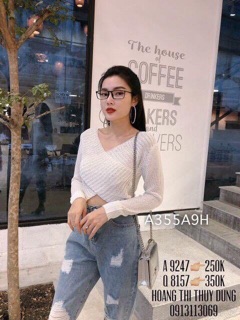 Áo len đắp chéo
