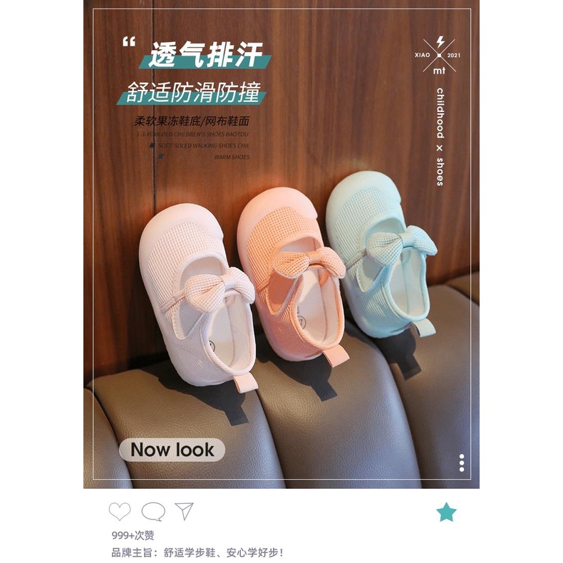 Giày Công Chúa Bằng Lưới Thoáng Khí Thời Trang Xuân Hè Cho Bé Gái 0-1-2