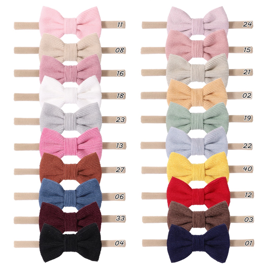 Dây buộc tóc KIDSBOWS phối nơ màu trơn xinh xắn cho bé gái