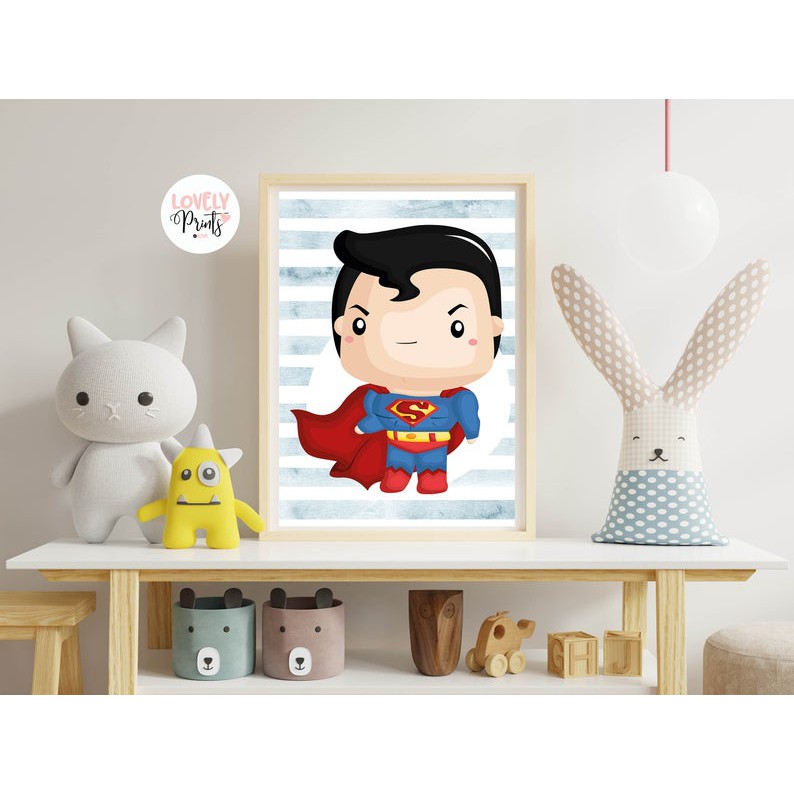 Mẫu Tranh Các Siêu Anh Hùng Spiderman, Super Man, Batman Cực Ngầu Dành Cho Các Bé-Tranh Canvs Có Khung Hình 3D Cực Đẹp