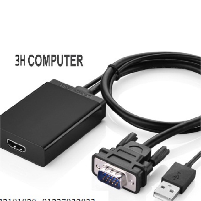 Bộ cáp chuyển đổi tín hiệu từ VGA sang HDMI có âm thanh kèm theo cáp Micro USB