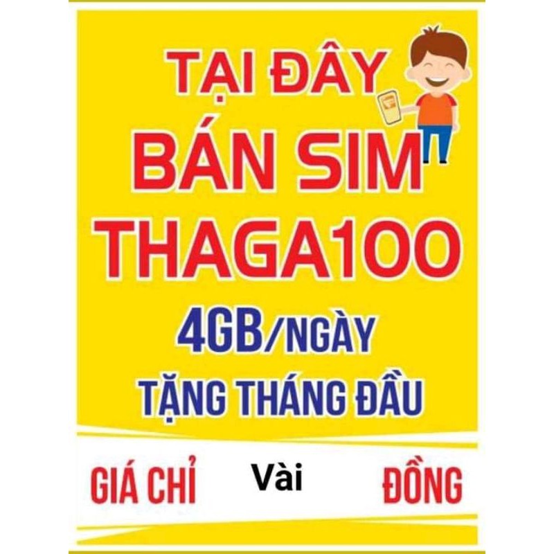 sim mobifone gói thaga100 122gb/tháng